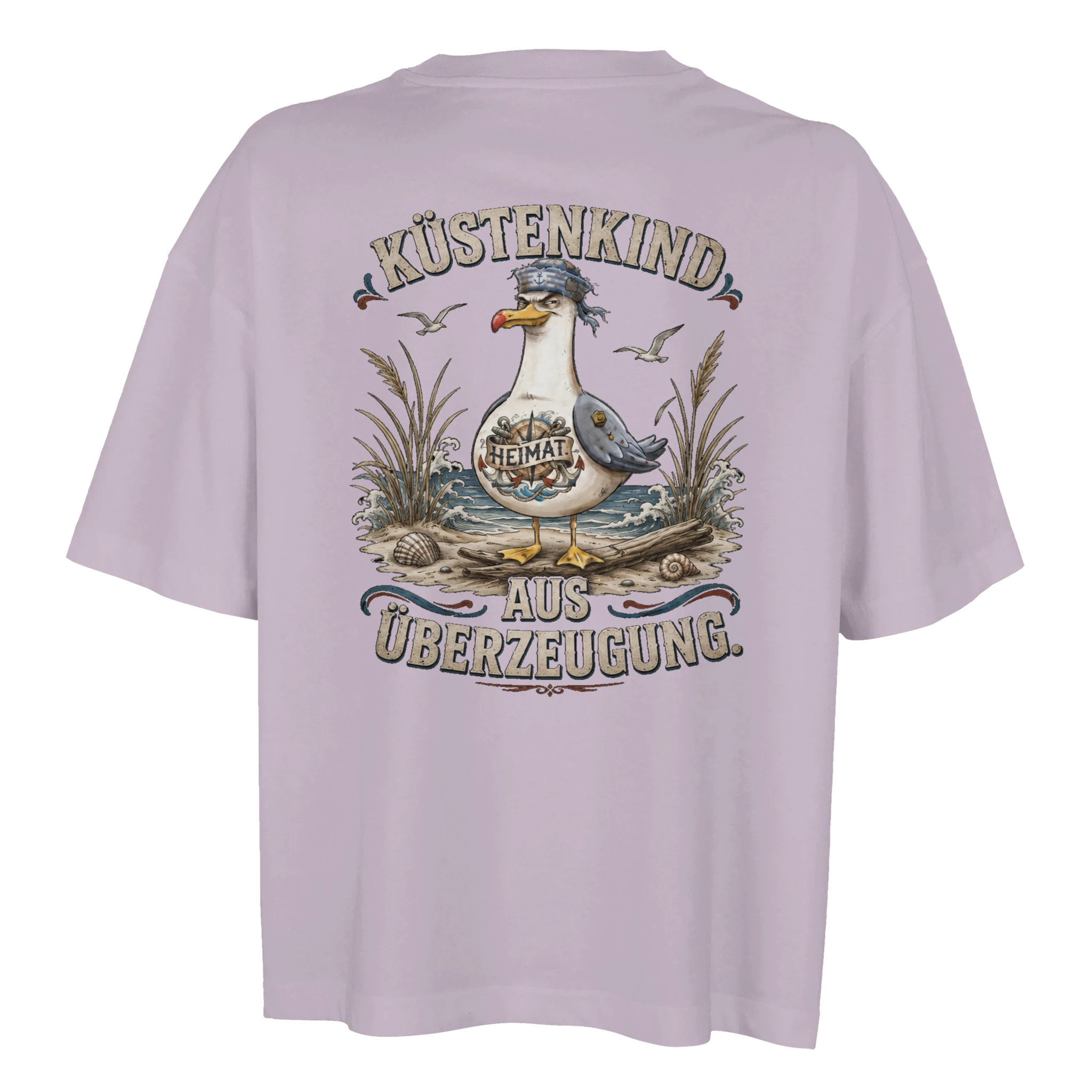 Damen-T-Shirt in Weiß mit Motiv „Küstenkind“
