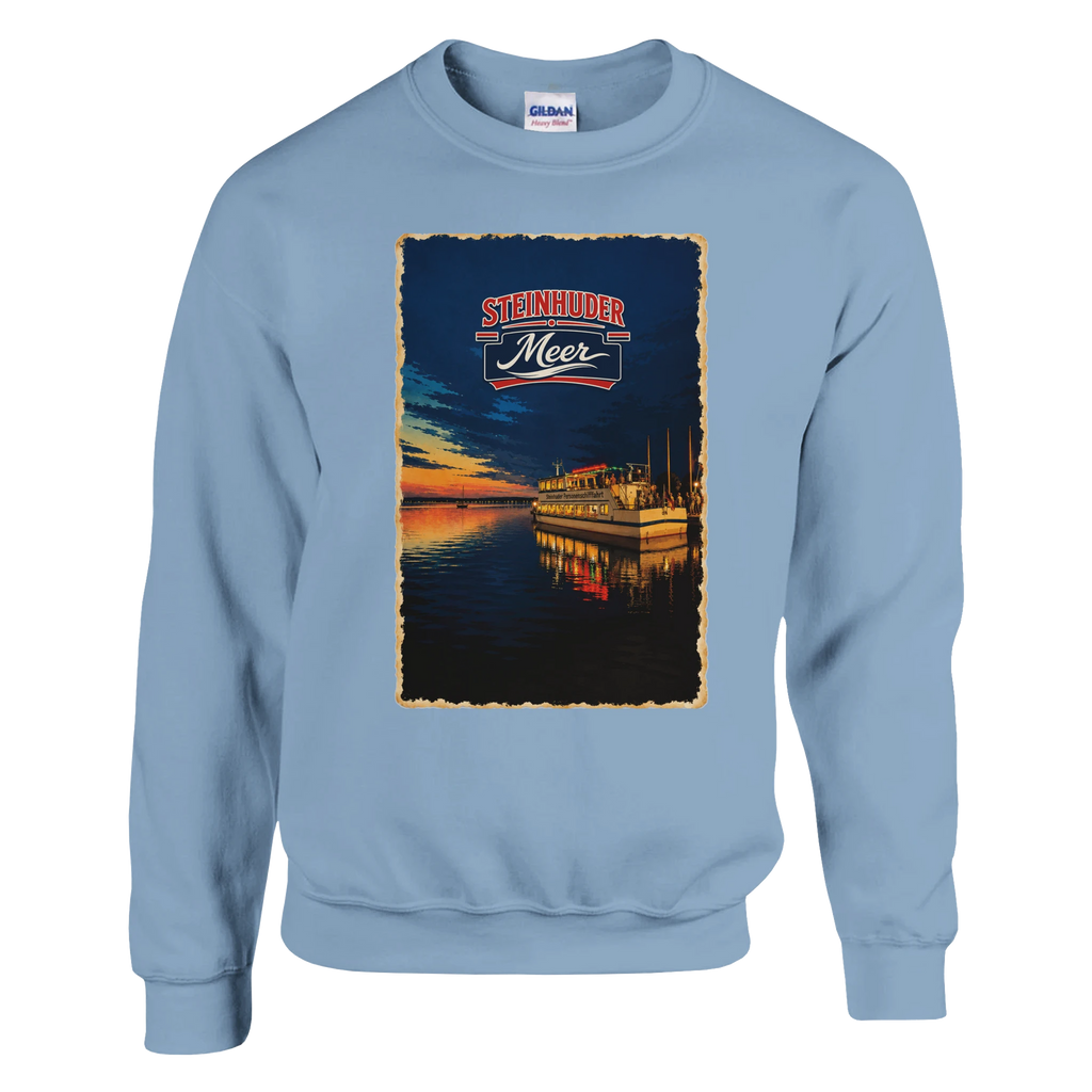 Pullover in Weiß mit Motiv „MS Steinhude Abendstimmung“
