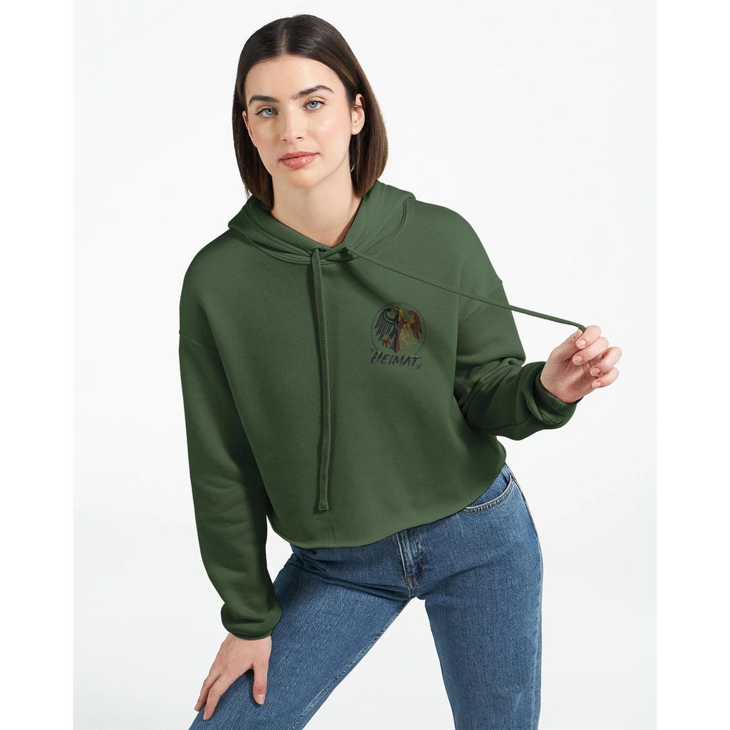 Damen-Hoodie in Pfirsich mit Motiv „Stößchen bei Sunset“