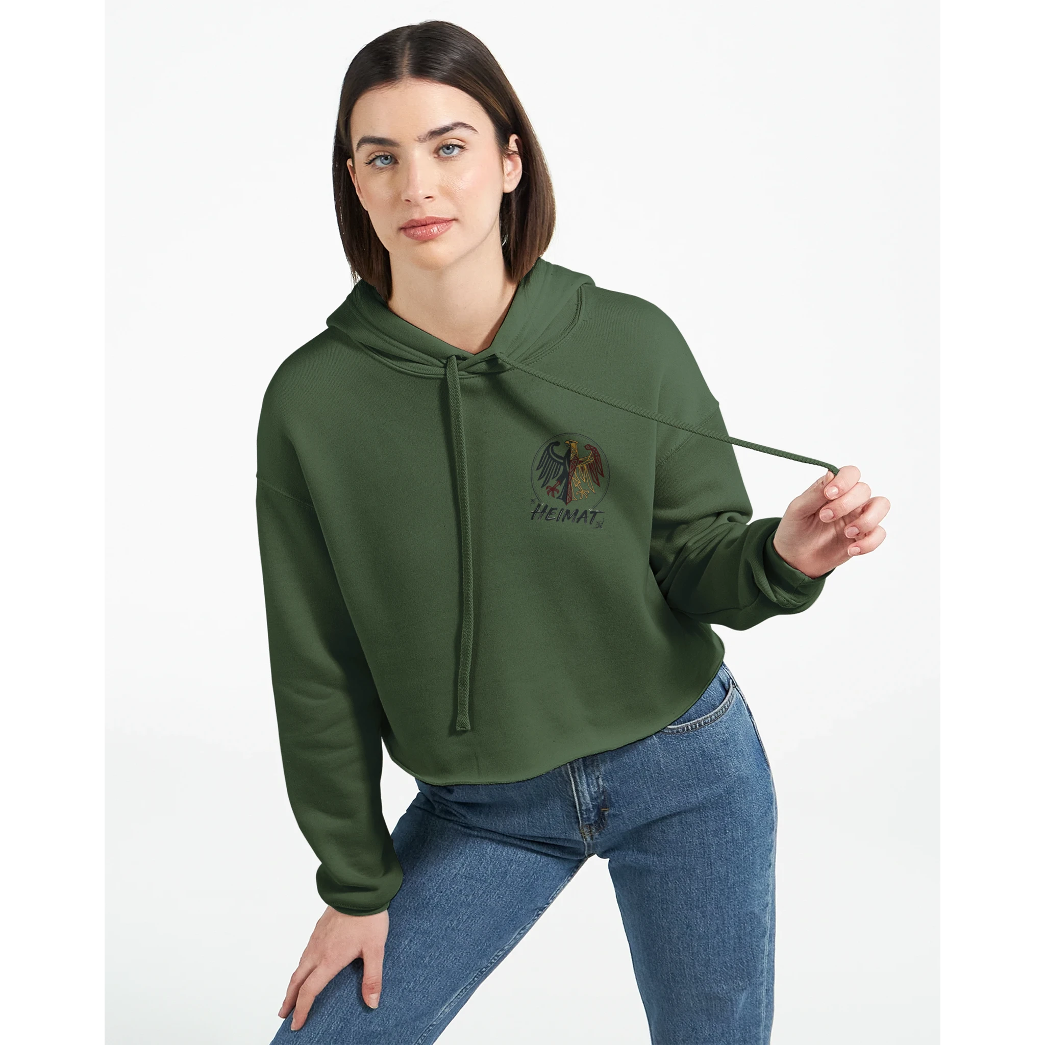 Damen-Hoodie in Pfirsich mit Motiv „Stößchen bei Sunset“