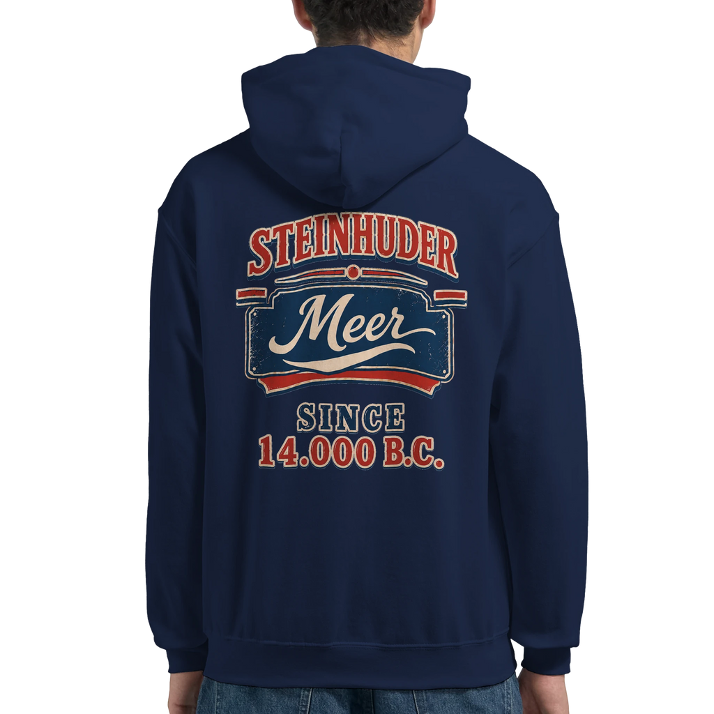 Hoodie in Weiß mit Motiv „Since 14.000 B.C.“