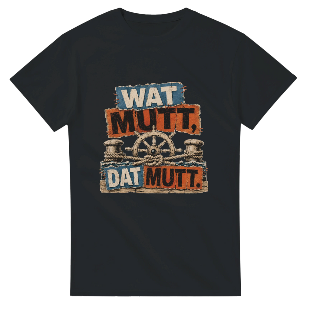 T-Shirt in Natur mit Motiv „Wat Mutt, Dat Mutt.“