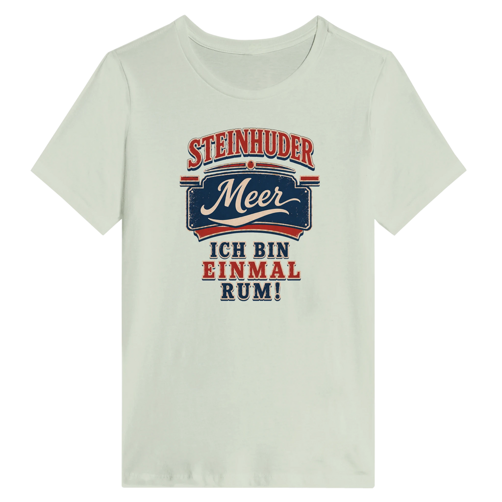 Damen-T-Shirt in Zitronengelb mit Motiv „Ich bin einmal rum“