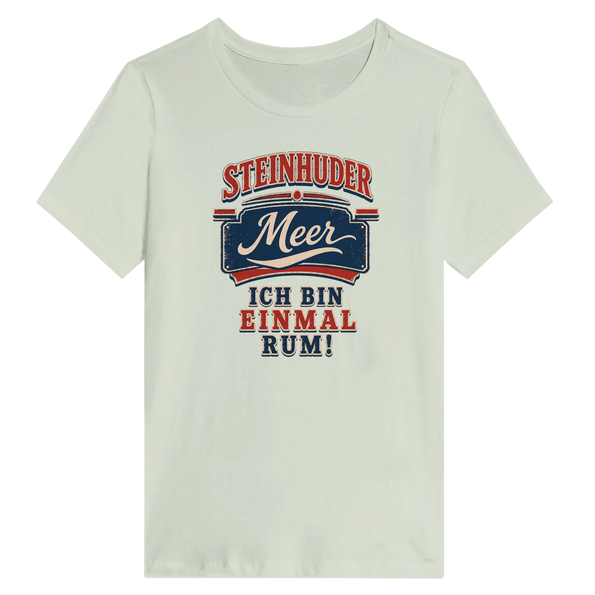 Damen-T-Shirt in Zitronengelb mit Motiv „Ich bin einmal rum“