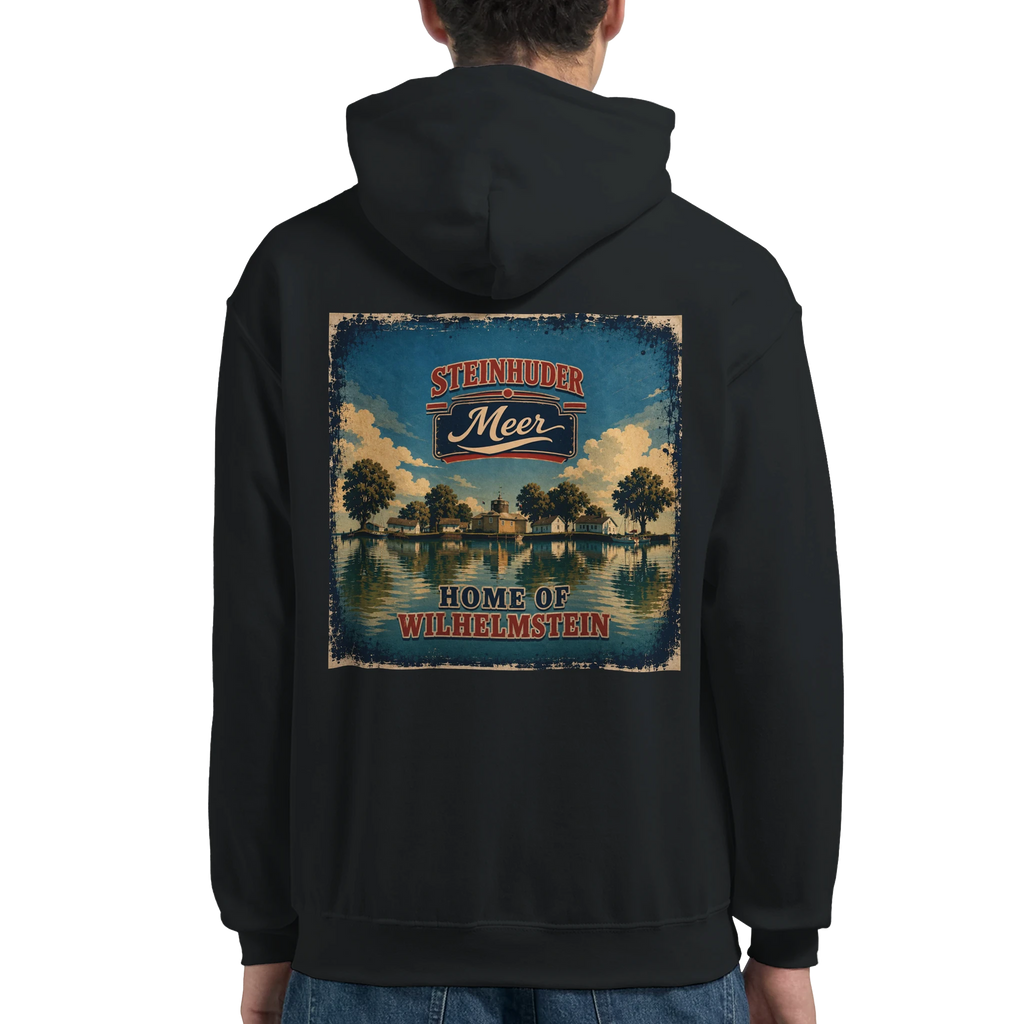 Hoodie in Weiß mit Motiv „Insel Wilhelmstein“