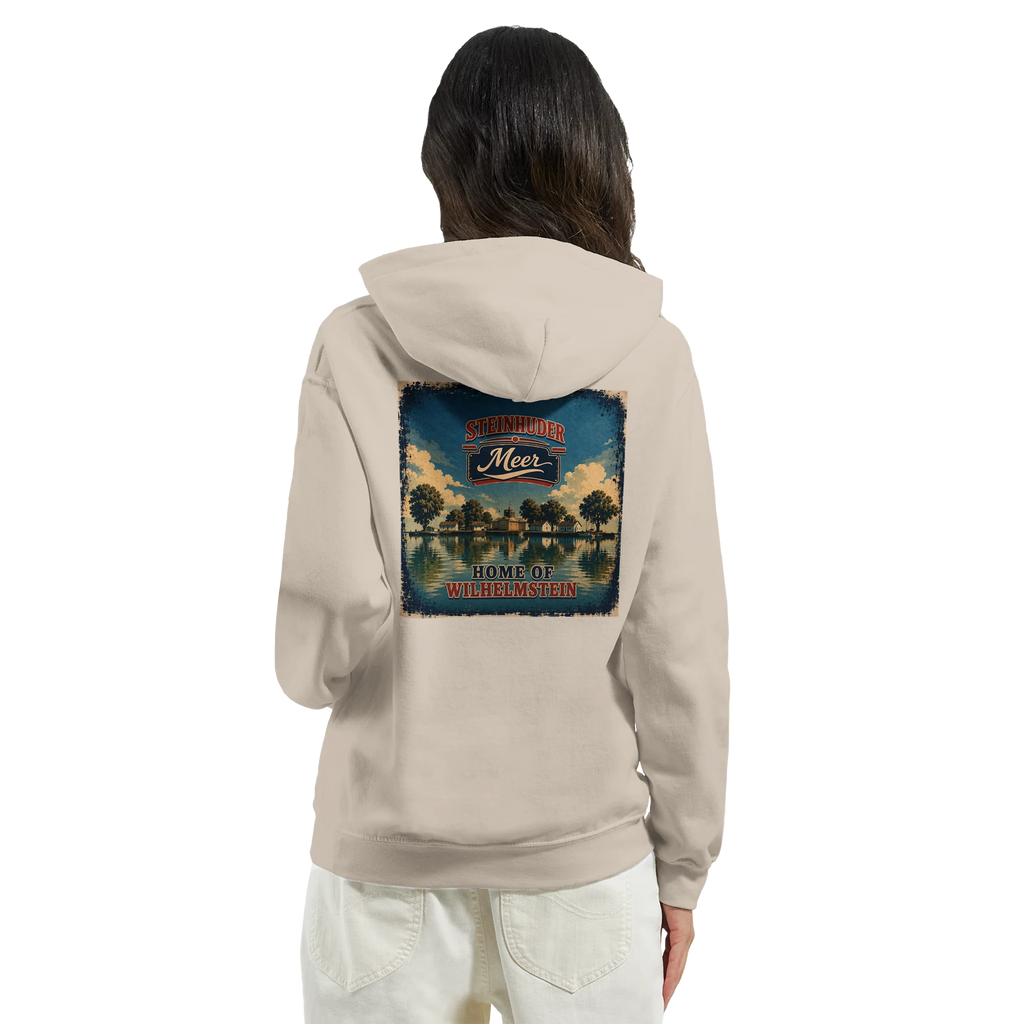 Hoodie in Sand mit Motiv „Insel Wilhelmstein“