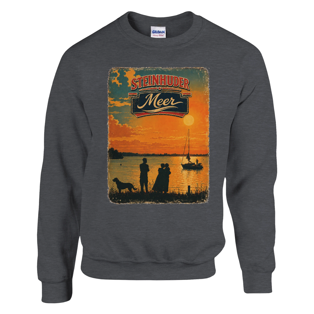 Pullover in Weiß mit Motiv „Familie beim Sunset“