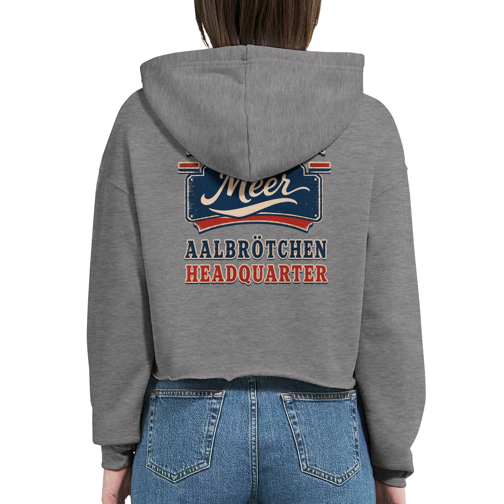 Damen-Hoodie in Weiß mit Motiv „Aalbrötchen“