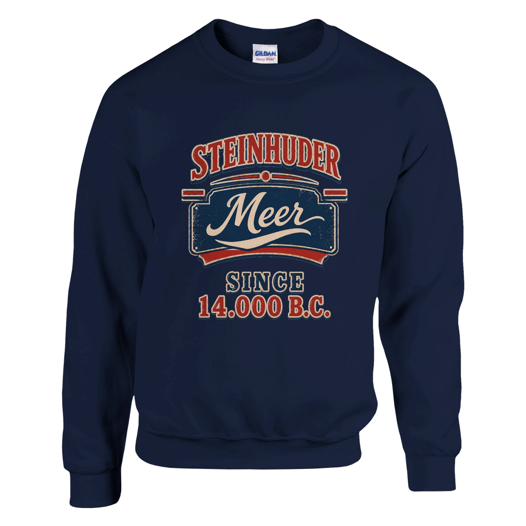 Pullover in Aschgrau mit Motiv „Since 14.000 B.C.“