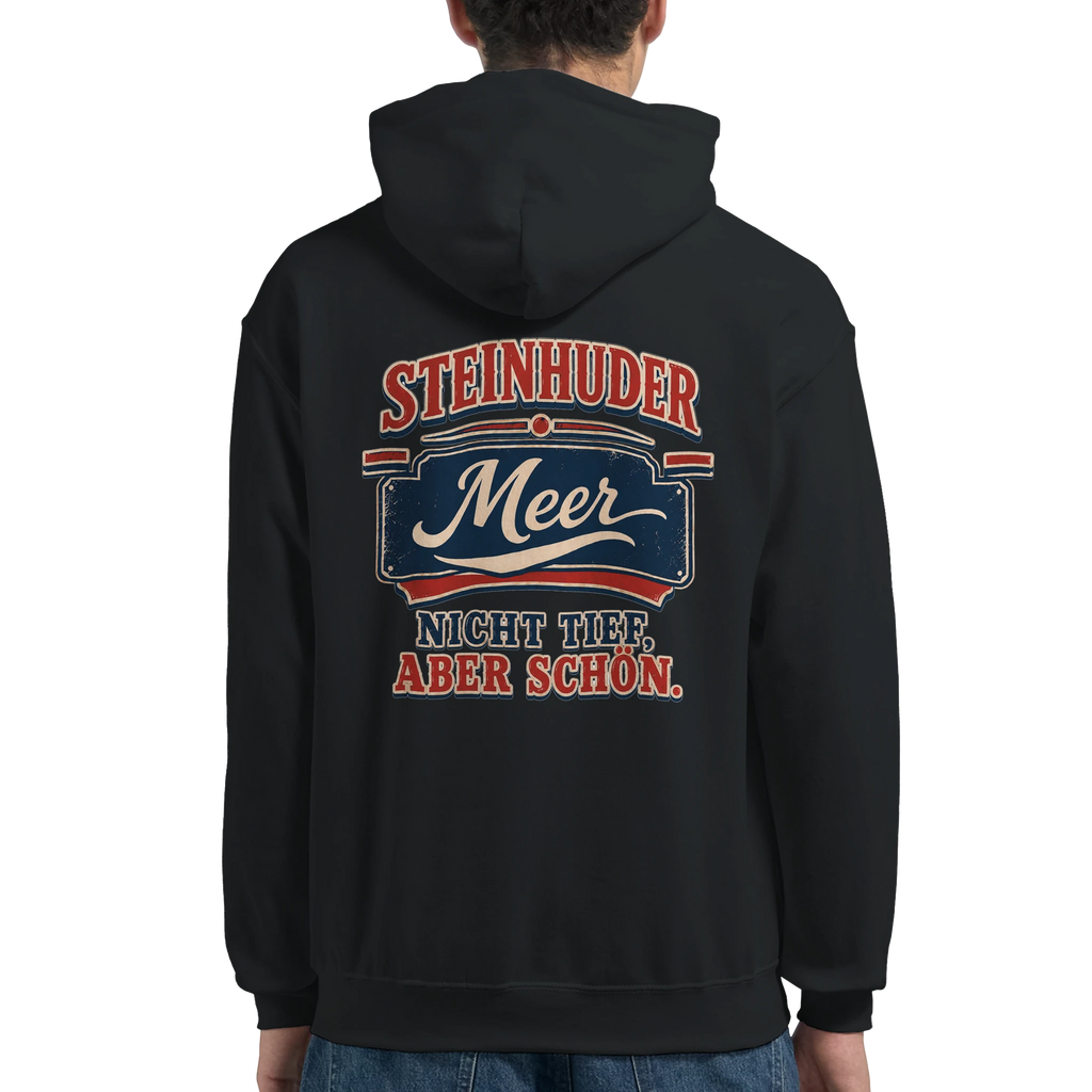 Hoodie in Weiß mit Motiv „Nicht tief, aber schön – HeimatLiebe“