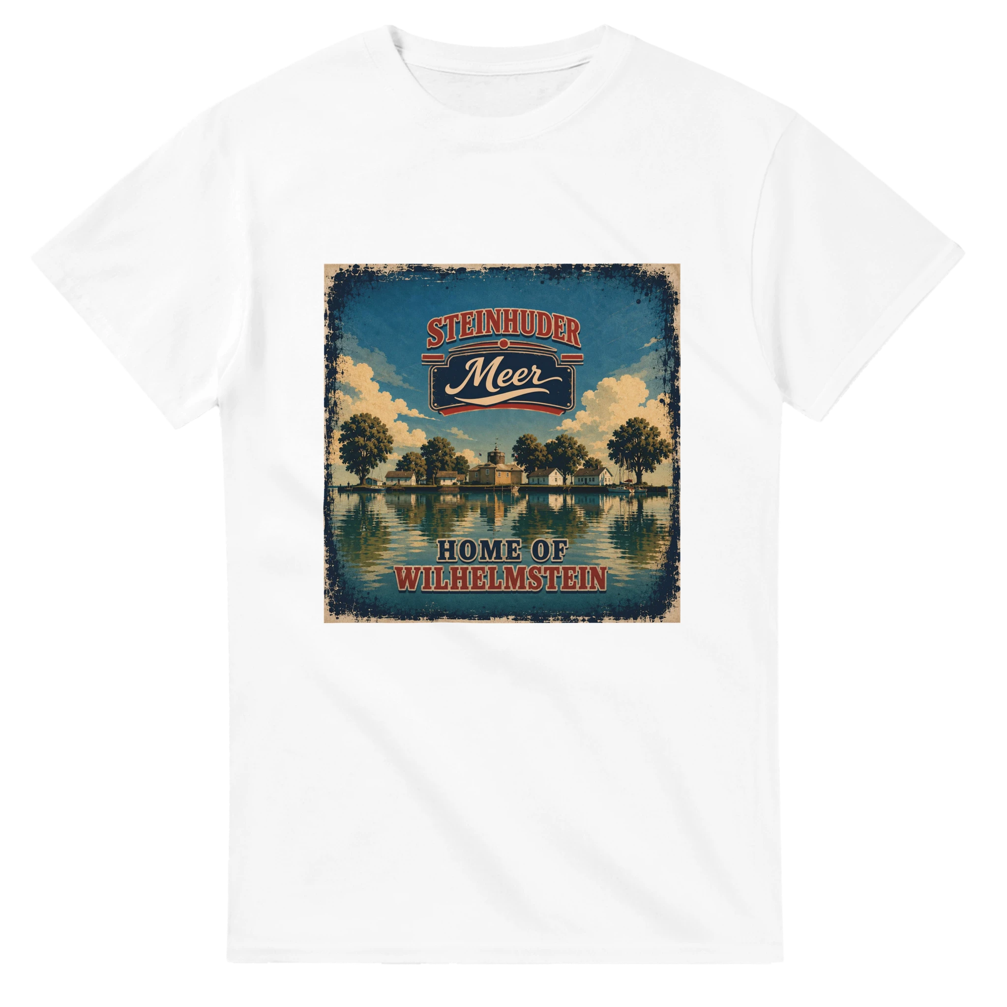 T-Shirt in Weiß mit Motiv „Insel Wilhelmstein“
