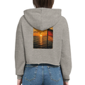 Damen-Hoodie in Pfirsich mit Motiv „Flagge und Sunset“