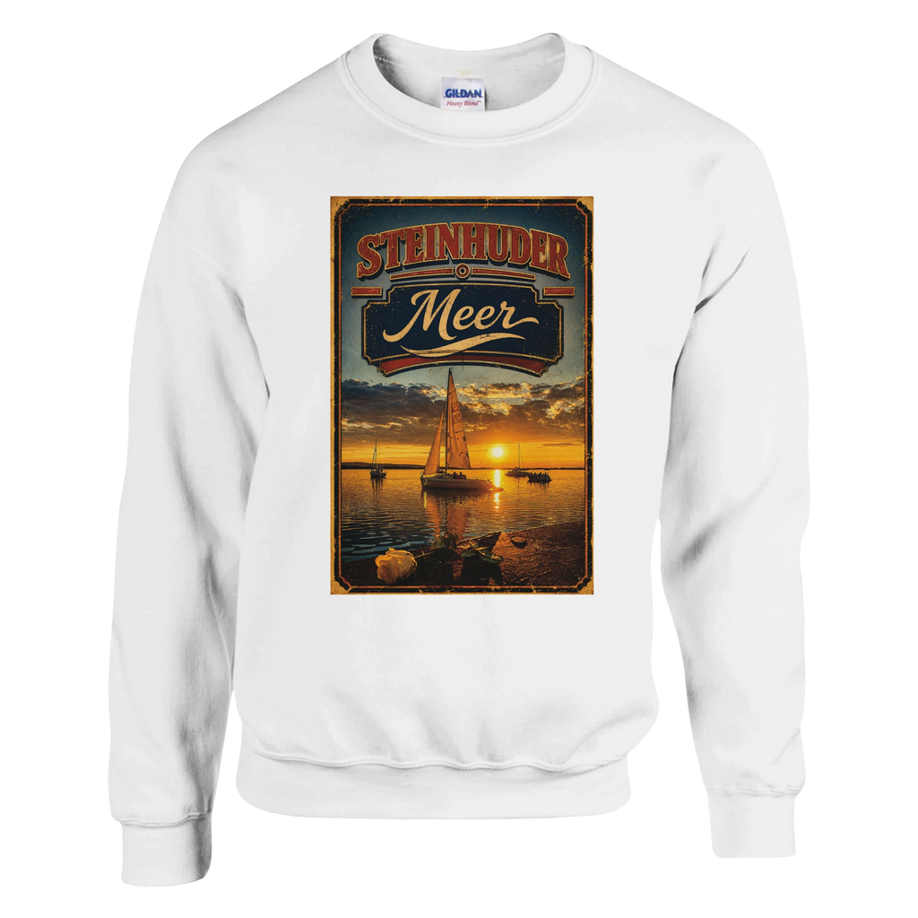 Pullover in Weiß mit Motiv „White Night am Wilhelmstein mit Sunset“