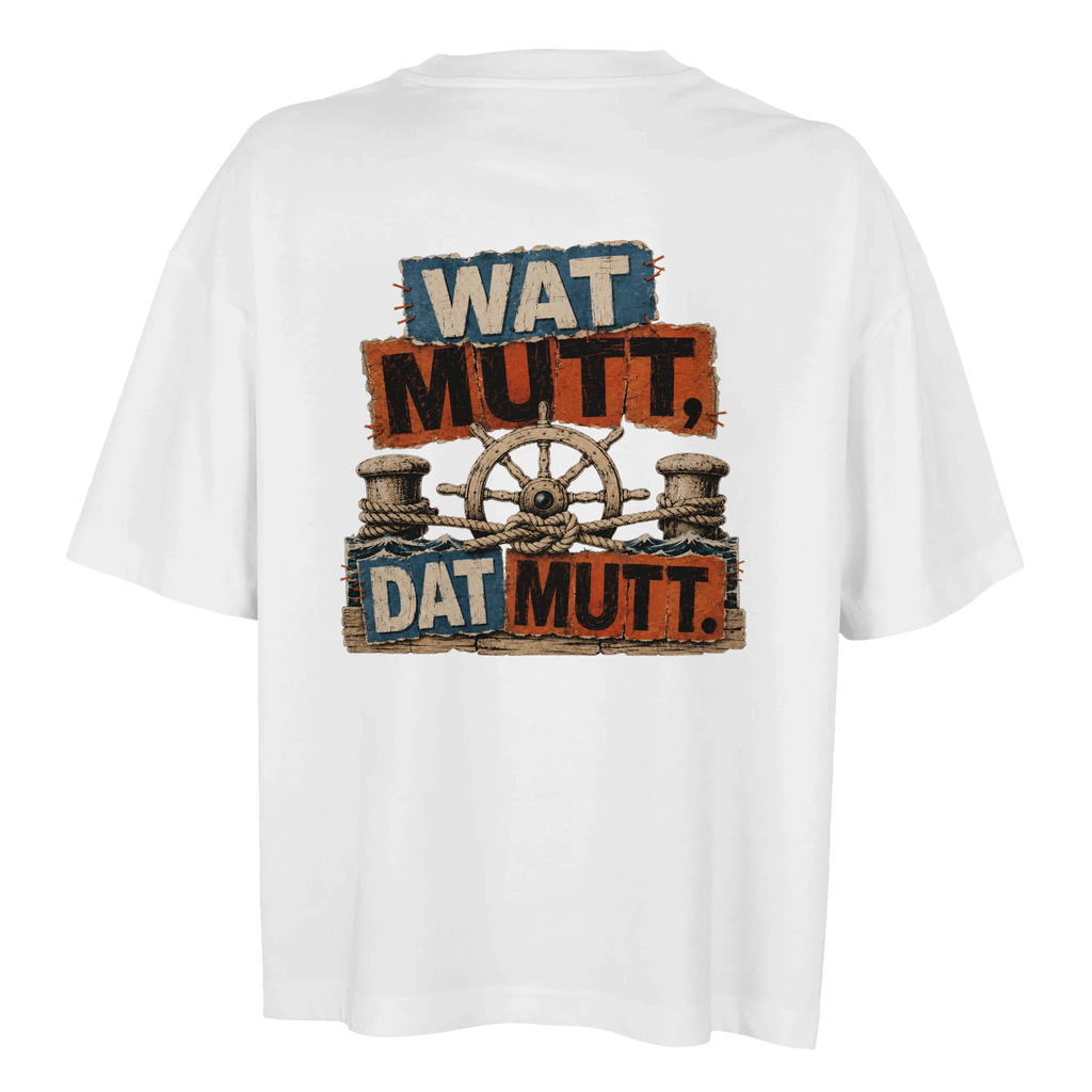 Damen-T-Shirt in Hellgelb mit Motiv „Wat Mutt, Dat Mutt.“