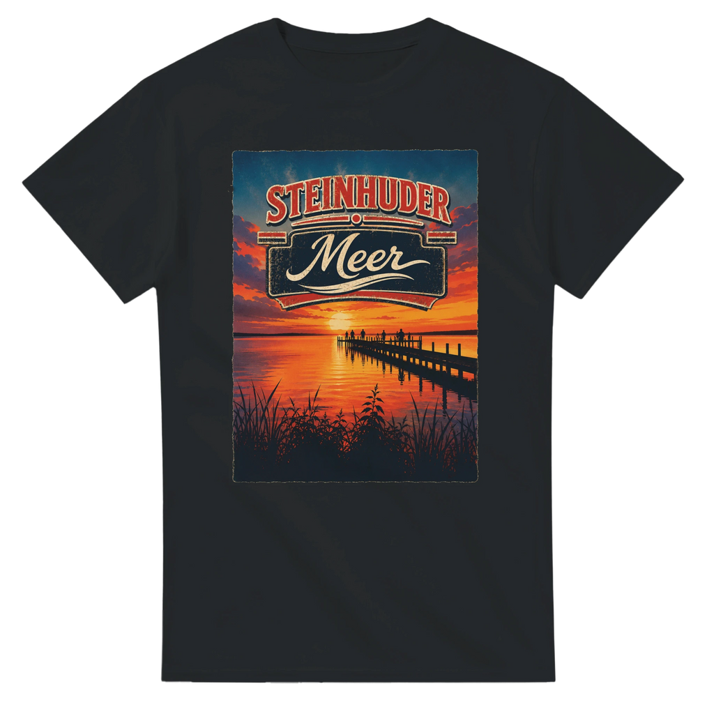 T-Shirt in Natur mit Motiv „Sunset Ratskeller Steg am Steinhuder Meer“