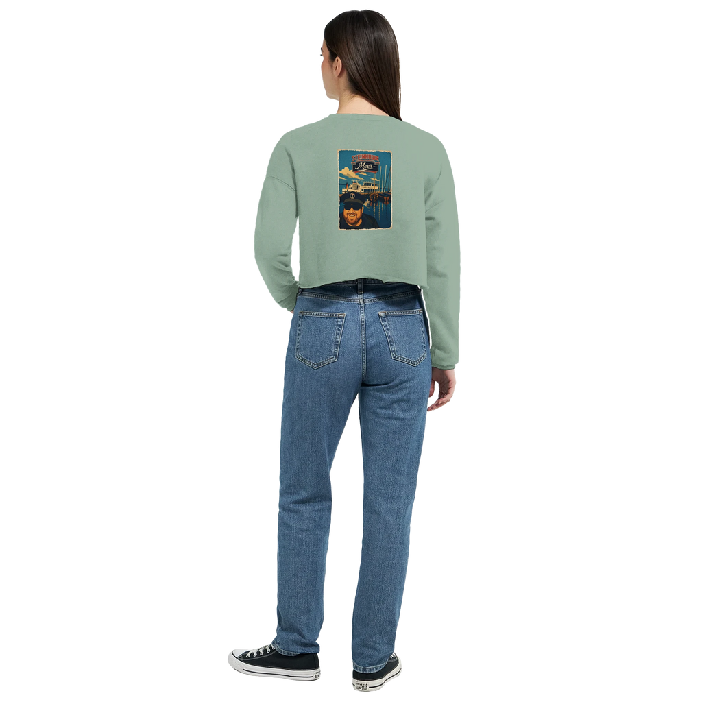 Damen-Pullover in Mauve mit Motiv „Kapitän an Bord“