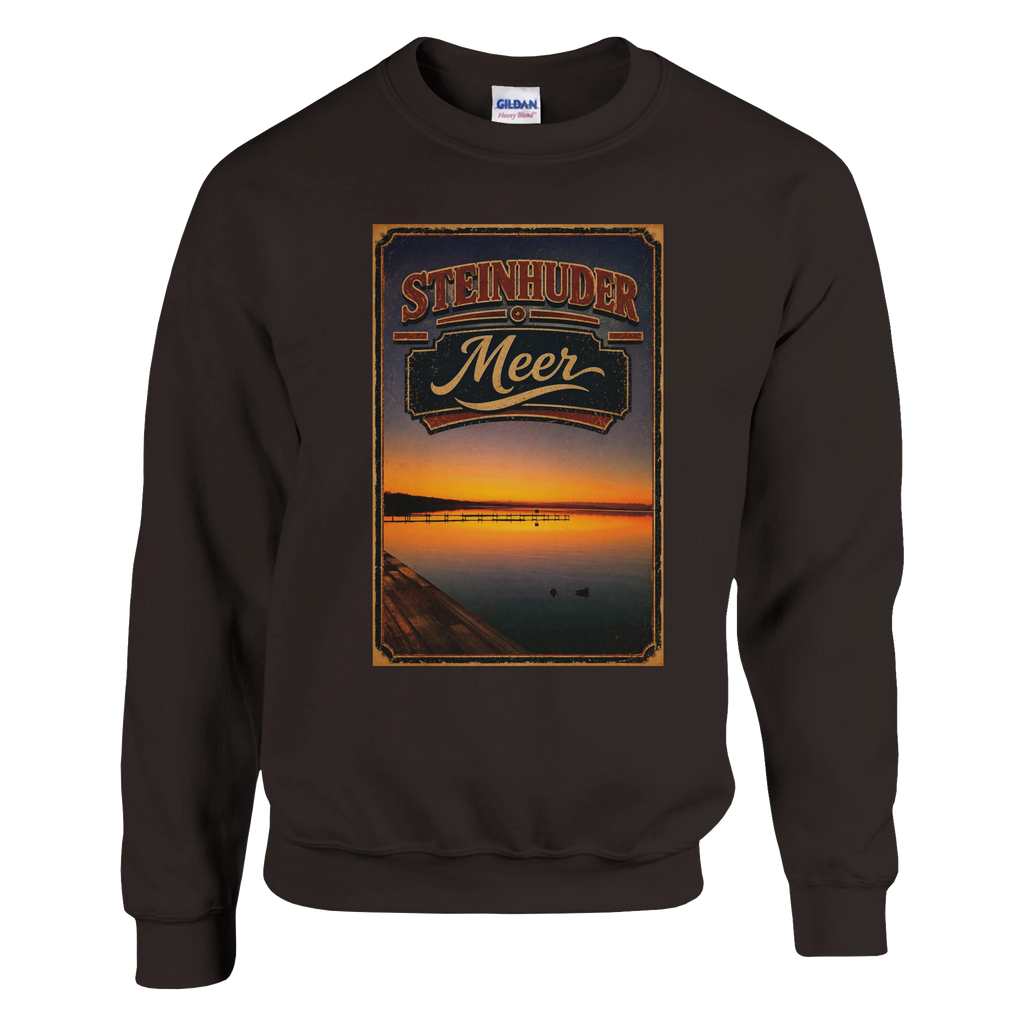 Pullover in Weiß mit Motiv „Steg an der Planke“