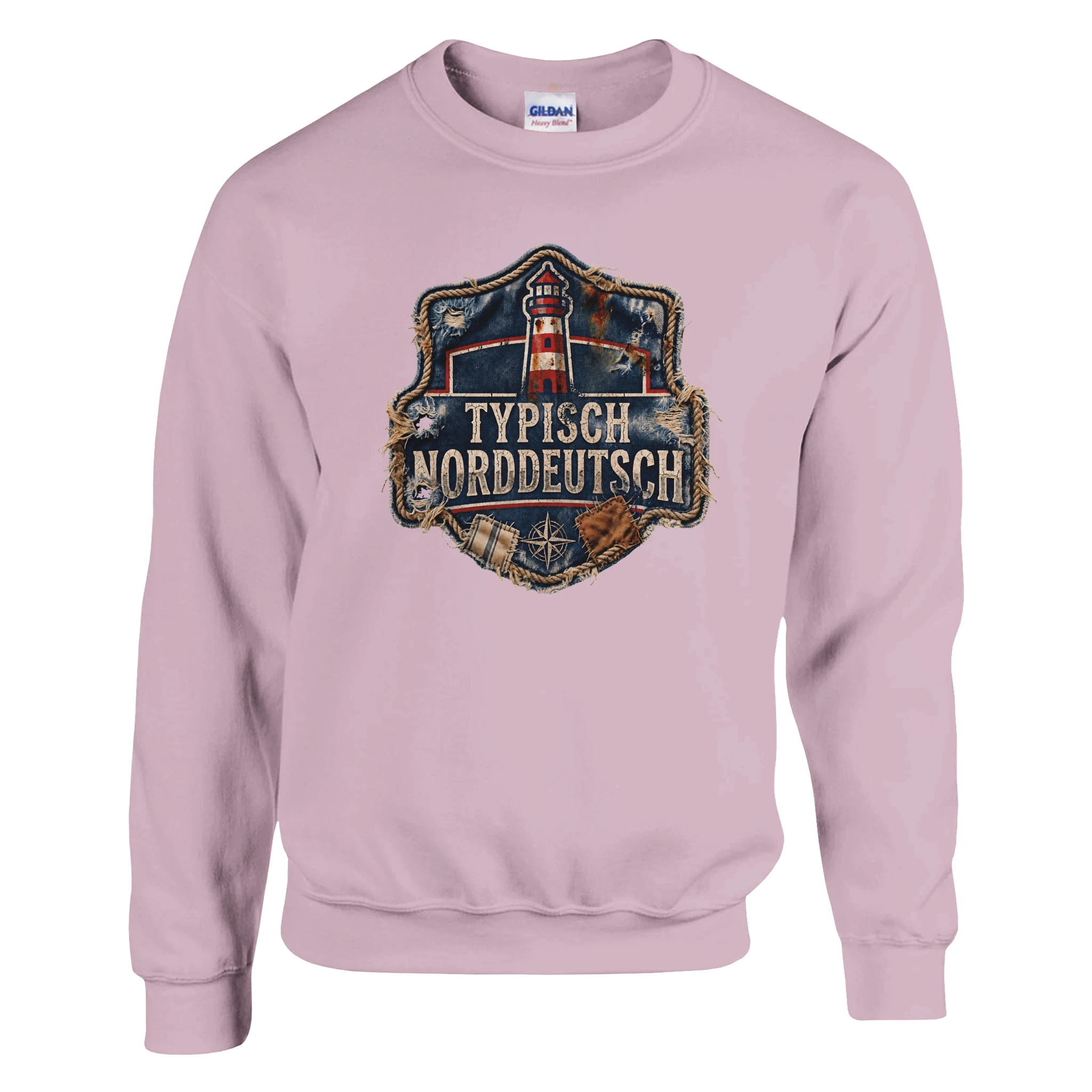 Pullover in Weiß mit Motiv „Typisch Norddeutsch“