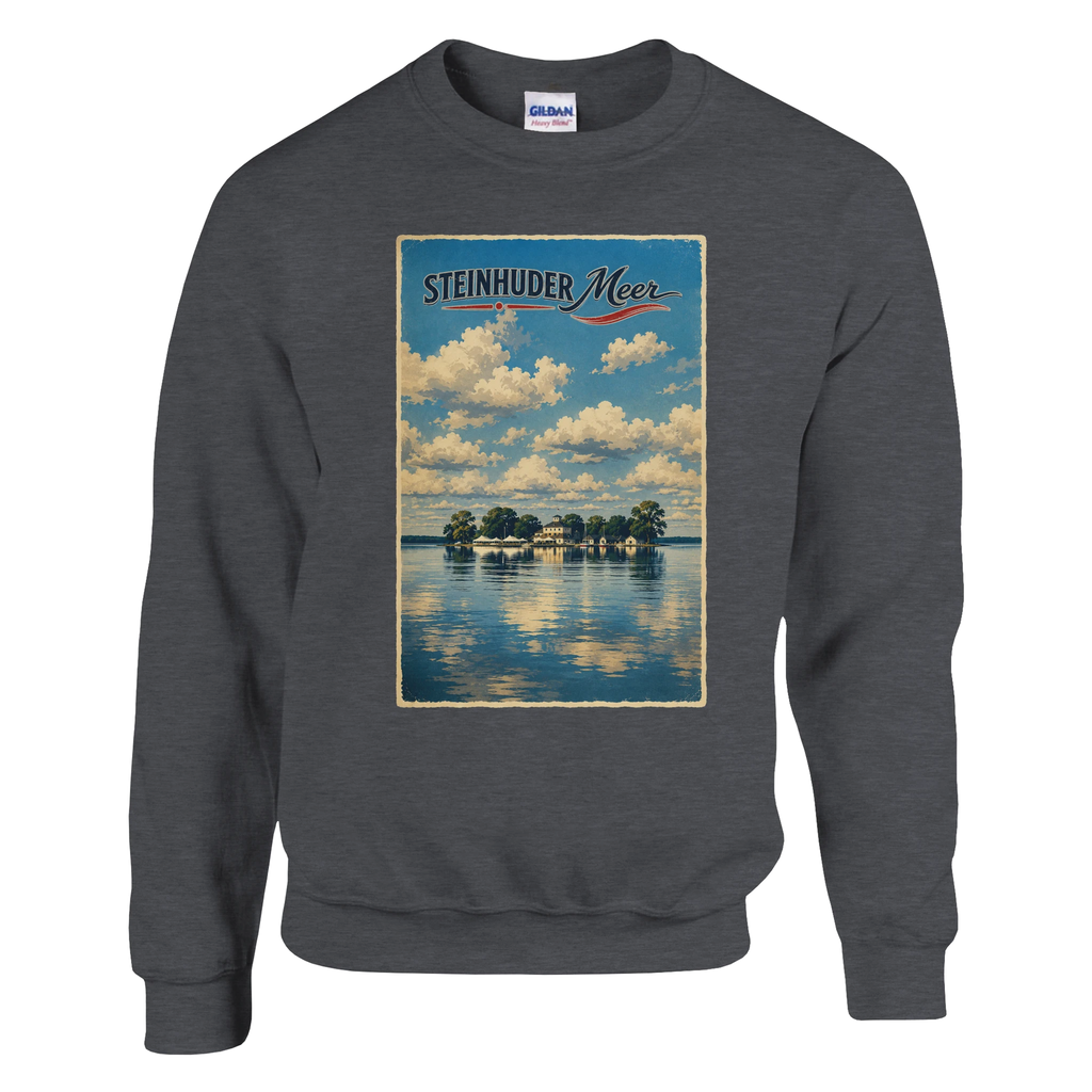 Pullover in Weiß mit Motiv „Wilhelmstein im Steinhuder Meer“