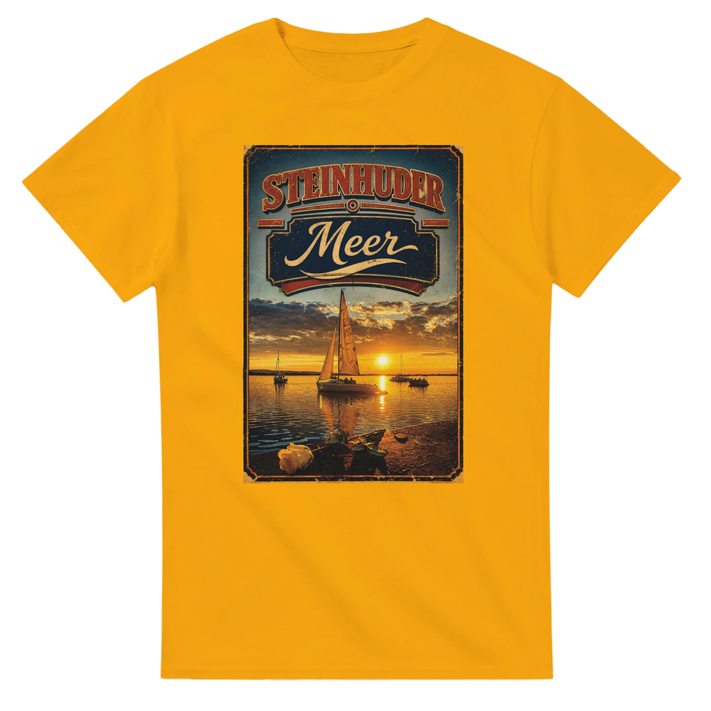 T-Shirt in Weiß mit Motiv „White Night am Wilhelmstein mit Sonnenuntergang“