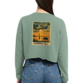 Damen-Pullover in Staubblau mit Motiv „Segler am Steinhuder Meer beim Sunset“