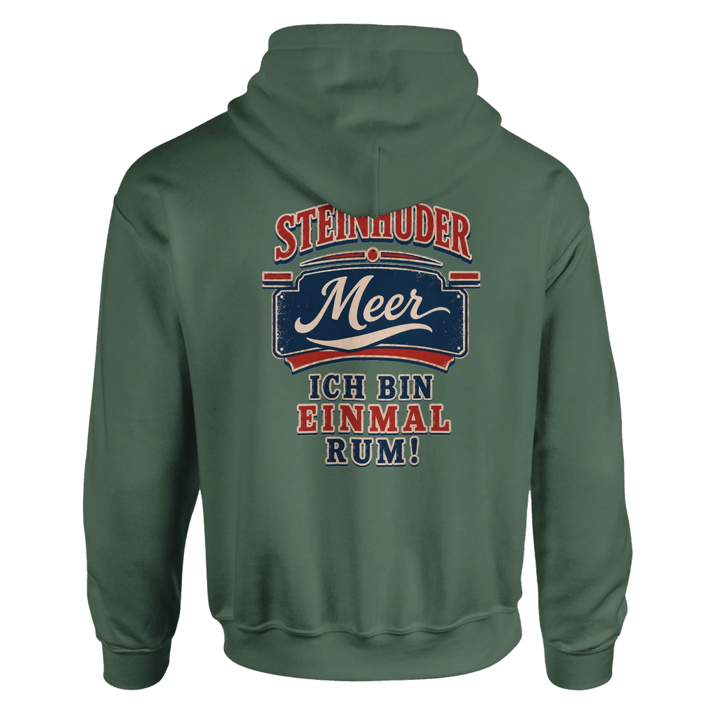 Hoodie in Weiß mit Motiv „Ich bin einmal rum“
