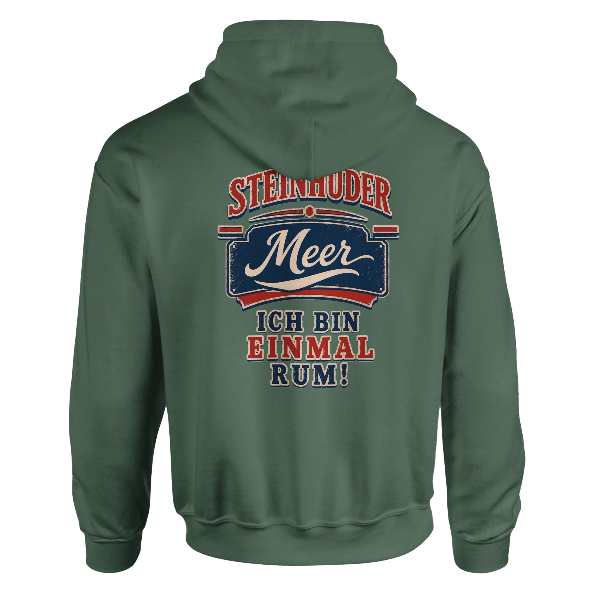 Hoodie in Weiß mit Motiv „Ich bin einmal rum“