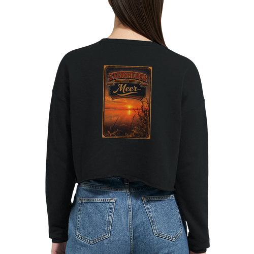 Damen-Pullover in Staubblau mit Motiv „Sunset am Steinhuder Meer“