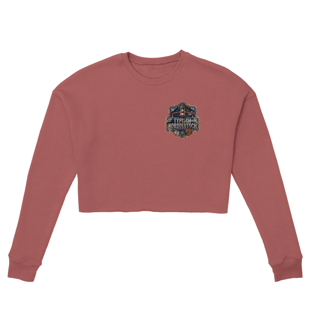 Damen-Pullover in Dunkelgrau meliert mit Motiv „Mehr Meer. Weniger Drama.“