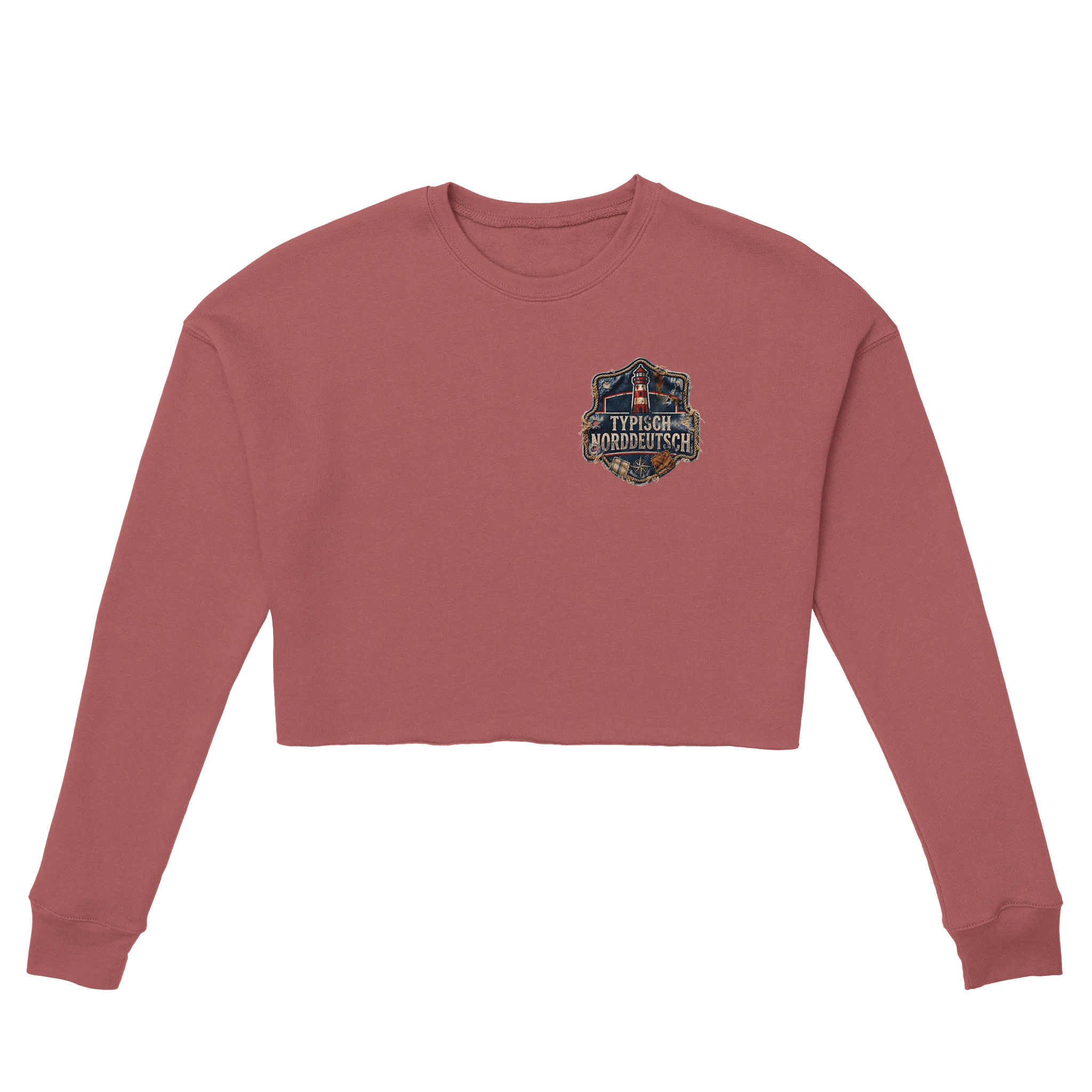Damen-Pullover in Dunkelgrau meliert mit Motiv „Mehr Meer. Weniger Drama.“