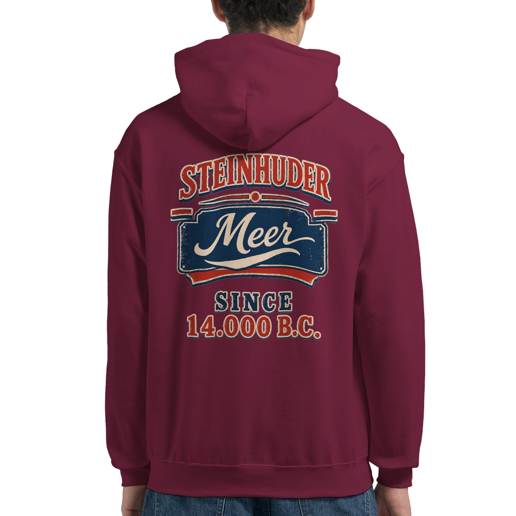 Hoodie in Weiß mit Motiv „Since 14.000 B.C.“