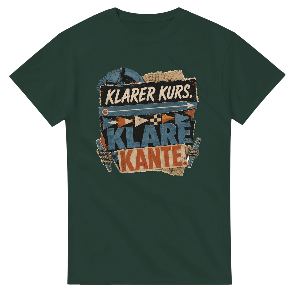 T-Shirt in Natur mit Motiv „Klarer Kurs. Klare Kante.“