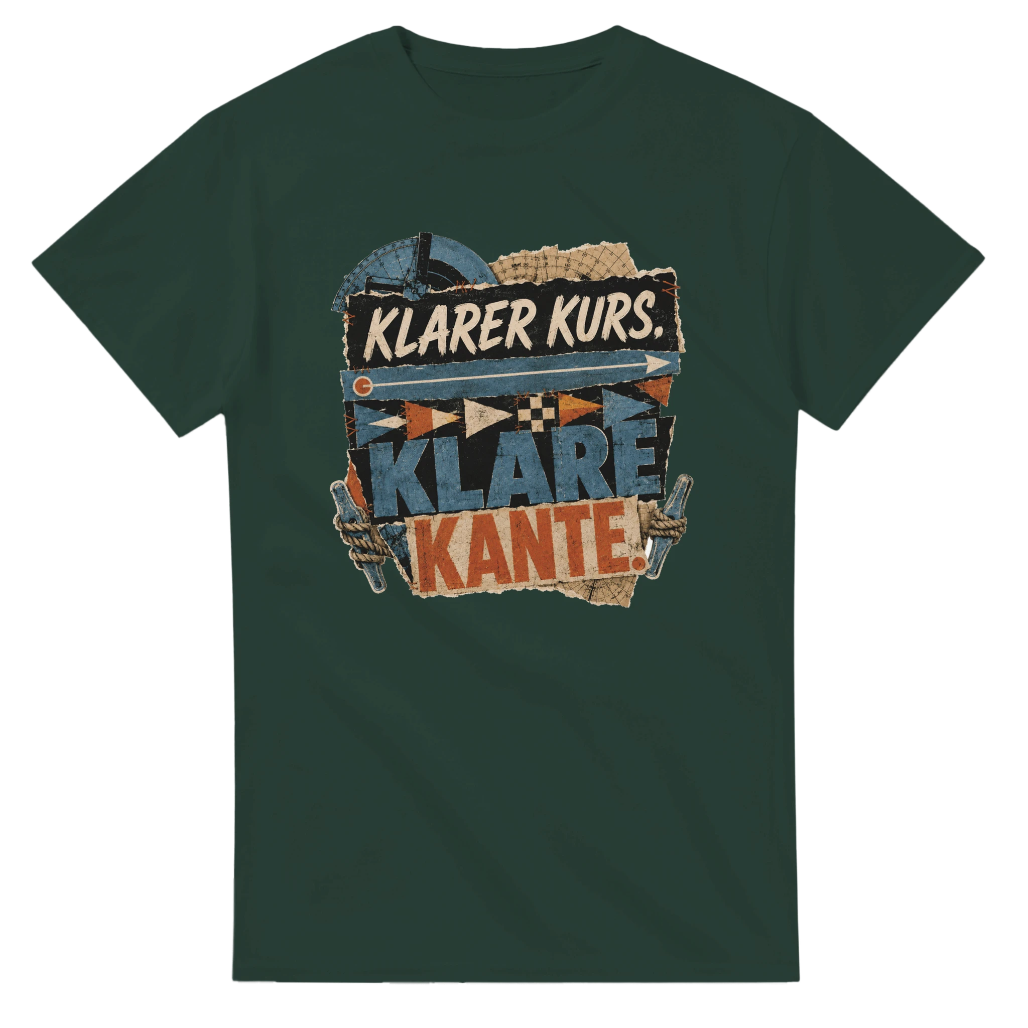 T-Shirt in Natur mit Motiv „Klarer Kurs. Klare Kante.“