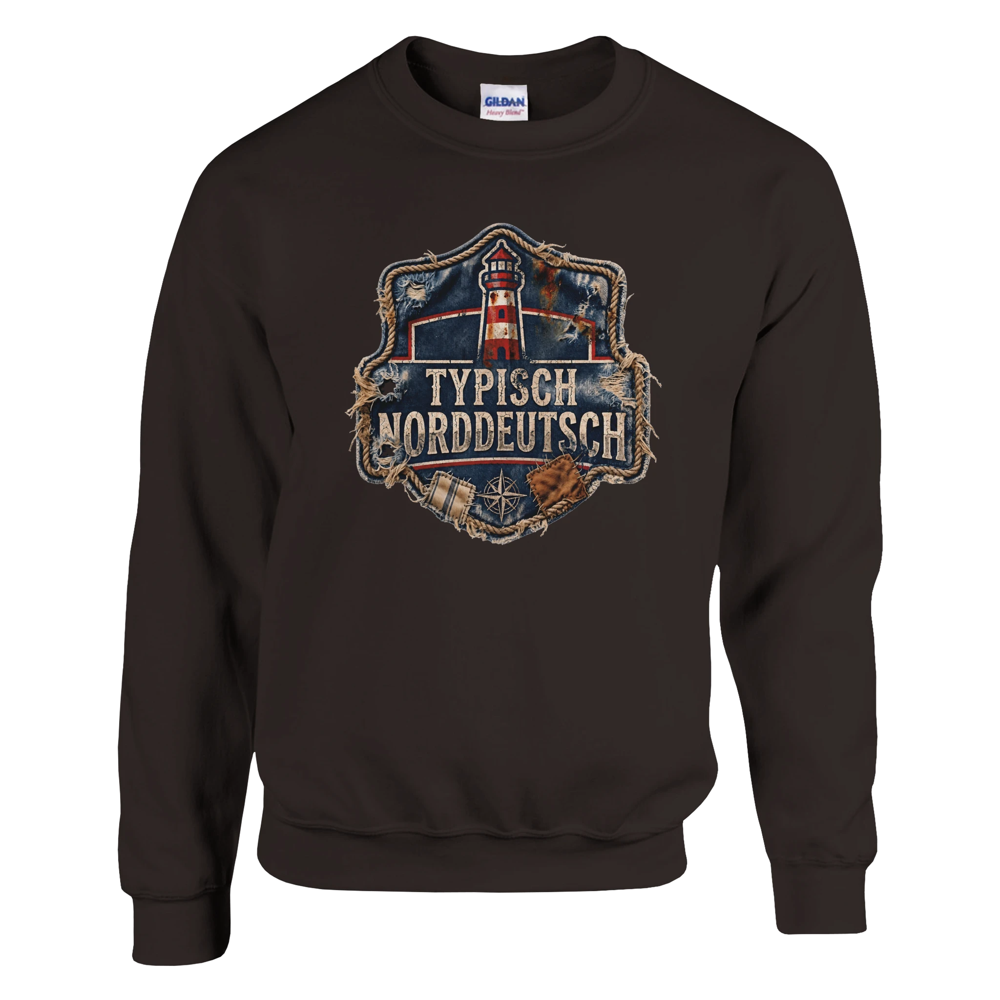 Pullover in Hellrosa mit Motiv „Typisch Norddeutsch“