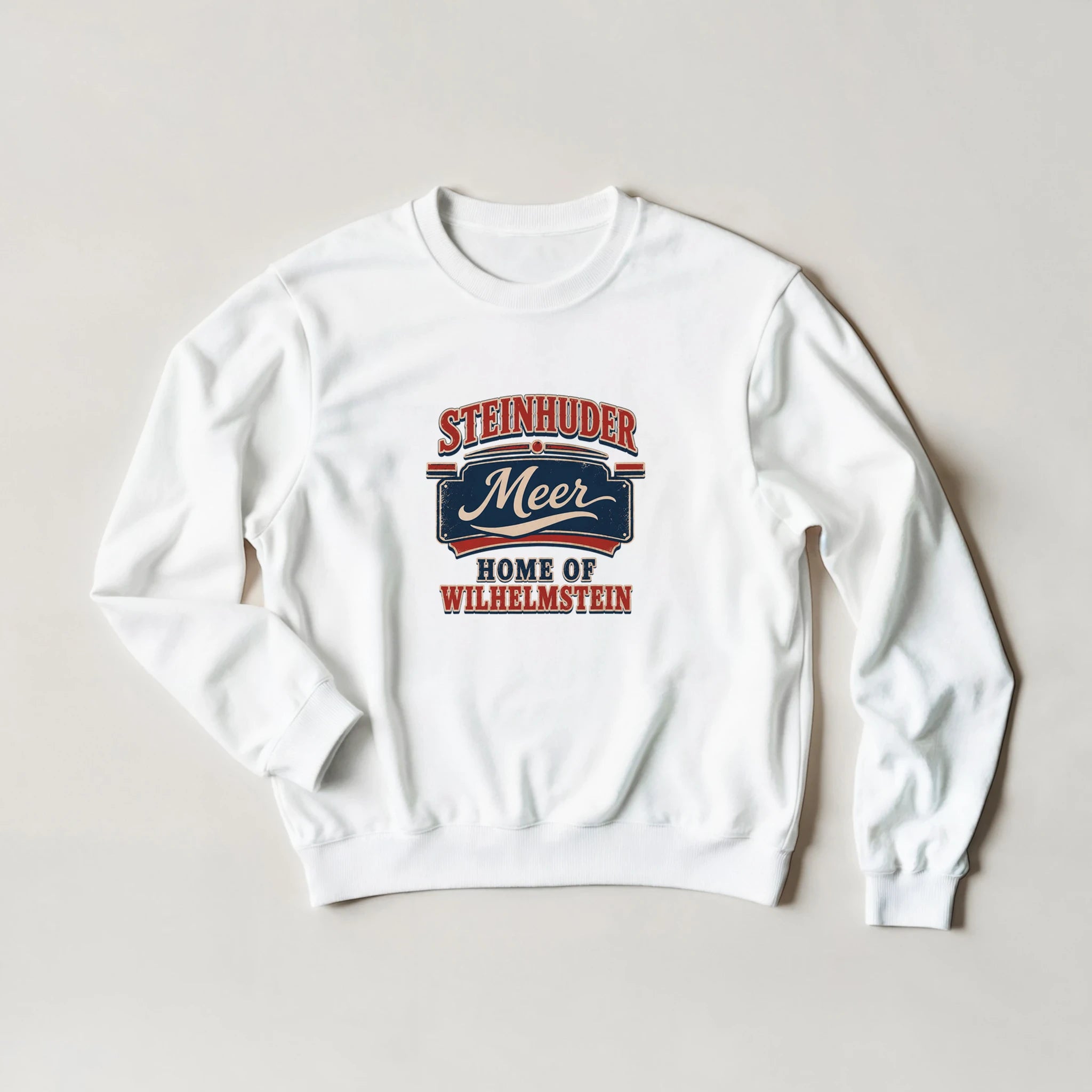 Pullover in Aschgrau mit Motiv „Home of Wilhelmstein“