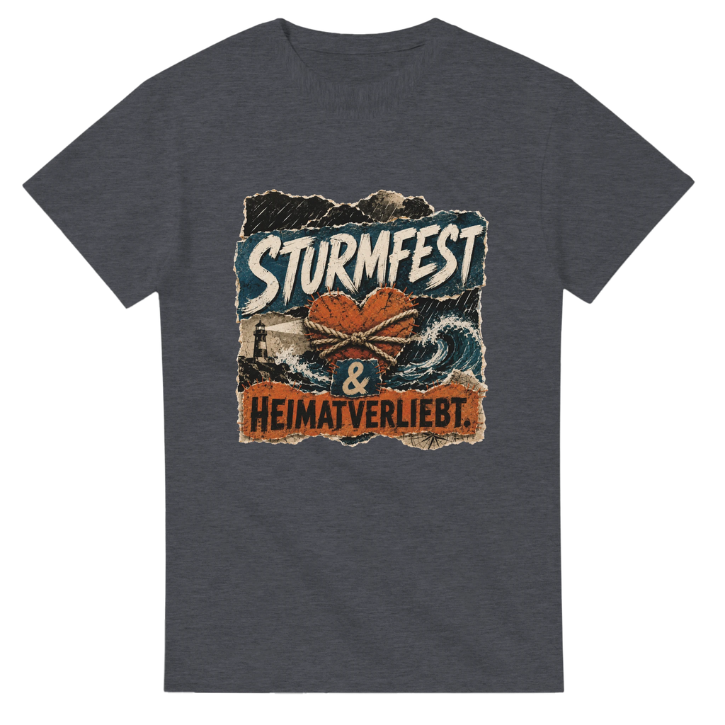 T-Shirt in Natur mit Motiv „Sturmfest & Heimatverliebt.“