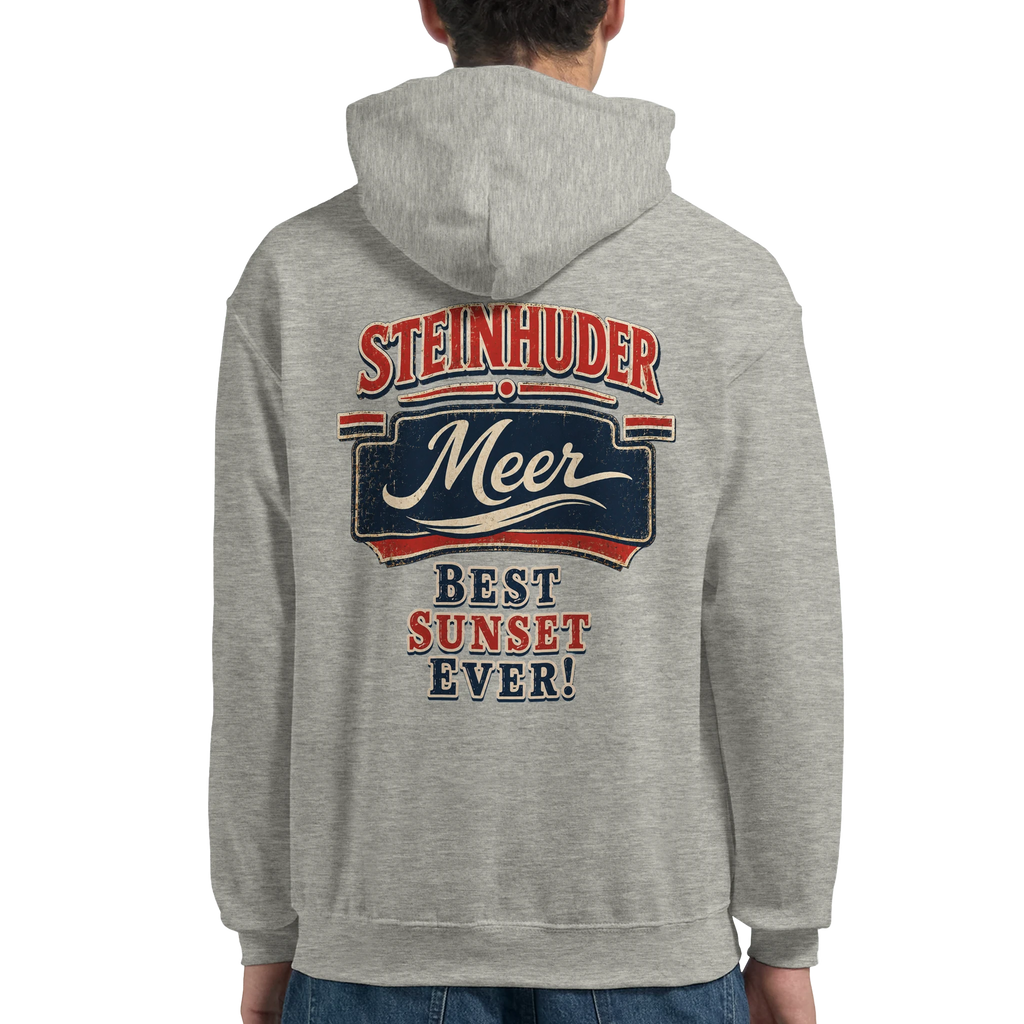 Hoodie in Aschgrau mit Motiv „Best Sunset ever!“