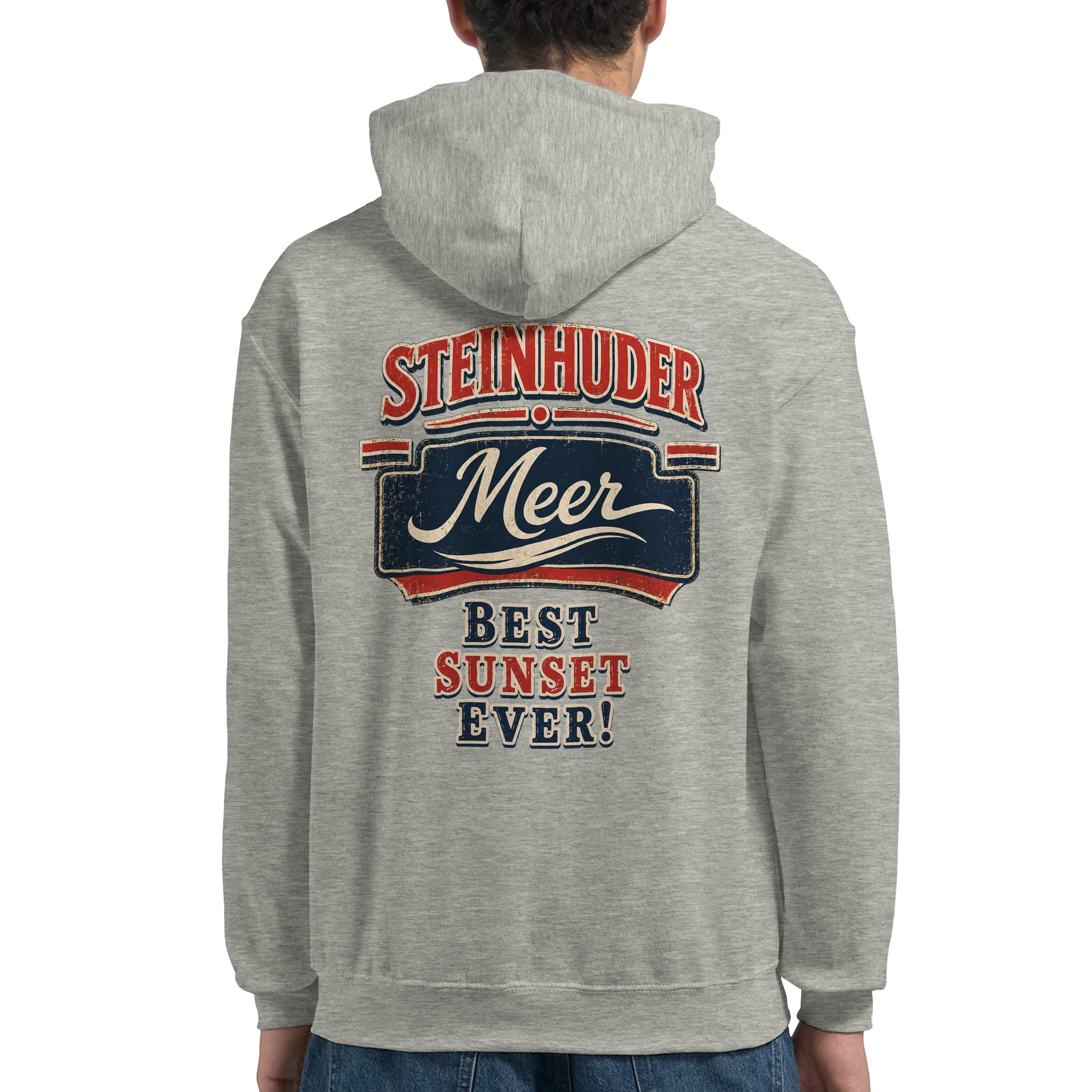 Hoodie in Aschgrau mit Motiv „Best Sunset ever!“