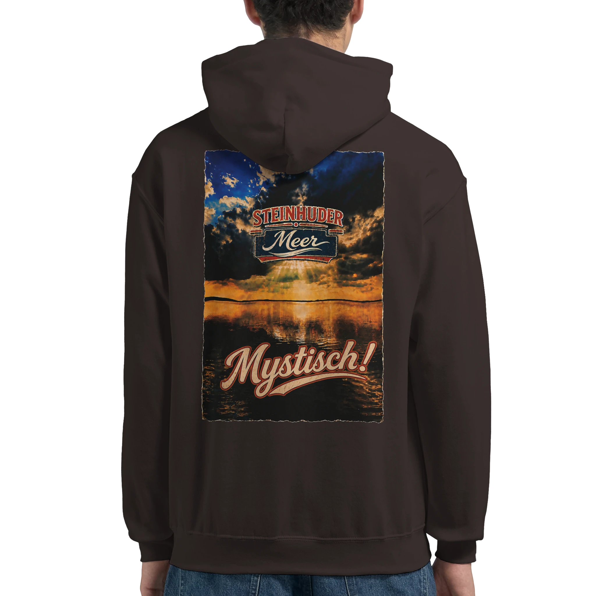 Hoodie in Aschgrau mit Motiv „Mystisch“