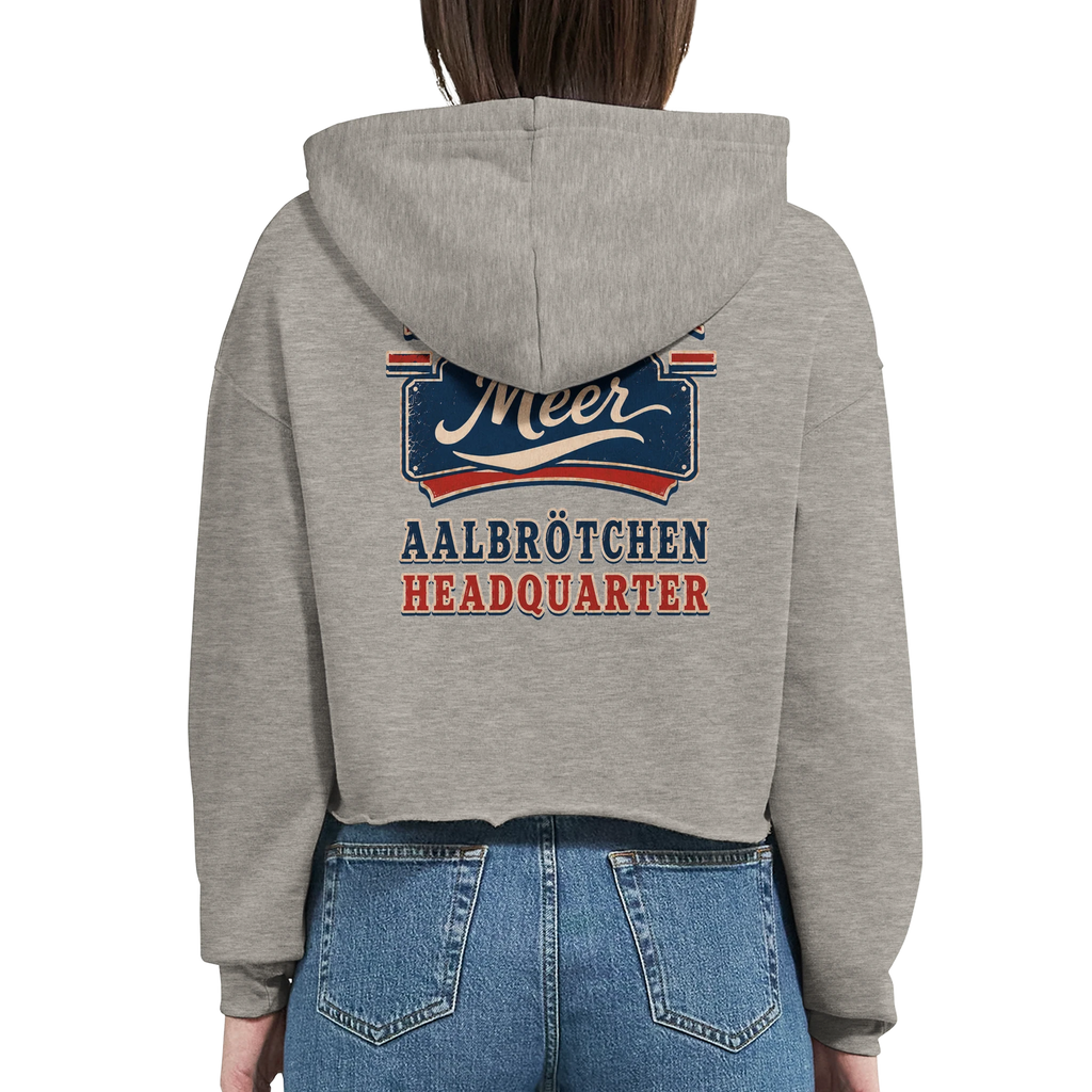 Damen-Hoodie in Weiß mit Motiv „Aalbrötchen“