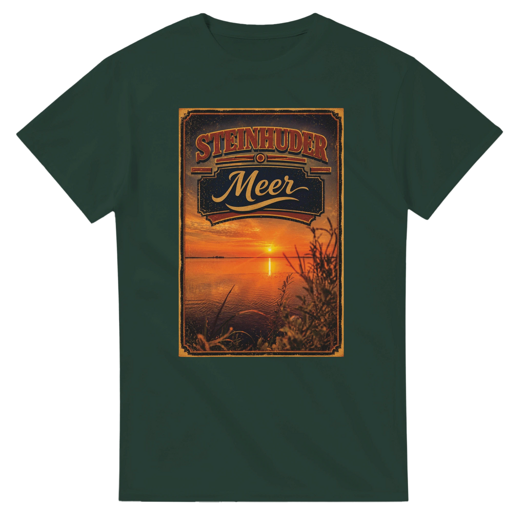 T-Shirt in Natur mit Motiv „Sunset am Steinhuder Meer“