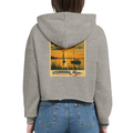 Damen-Hoodie in Weiß mit Motiv „Segler am Steinhuder Meer beim Sunset“