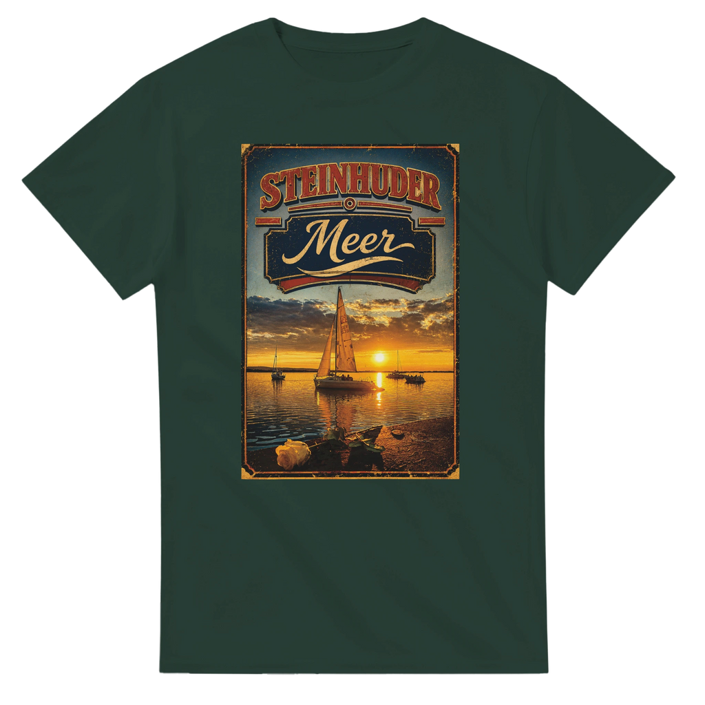 T-Shirt in Natur mit Motiv „White Night am Wilhelmstein mit Sonnenuntergang“