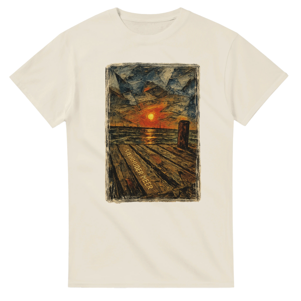 T-Shirt in Natur mit Motiv „Steinhuder Meer Kunst“