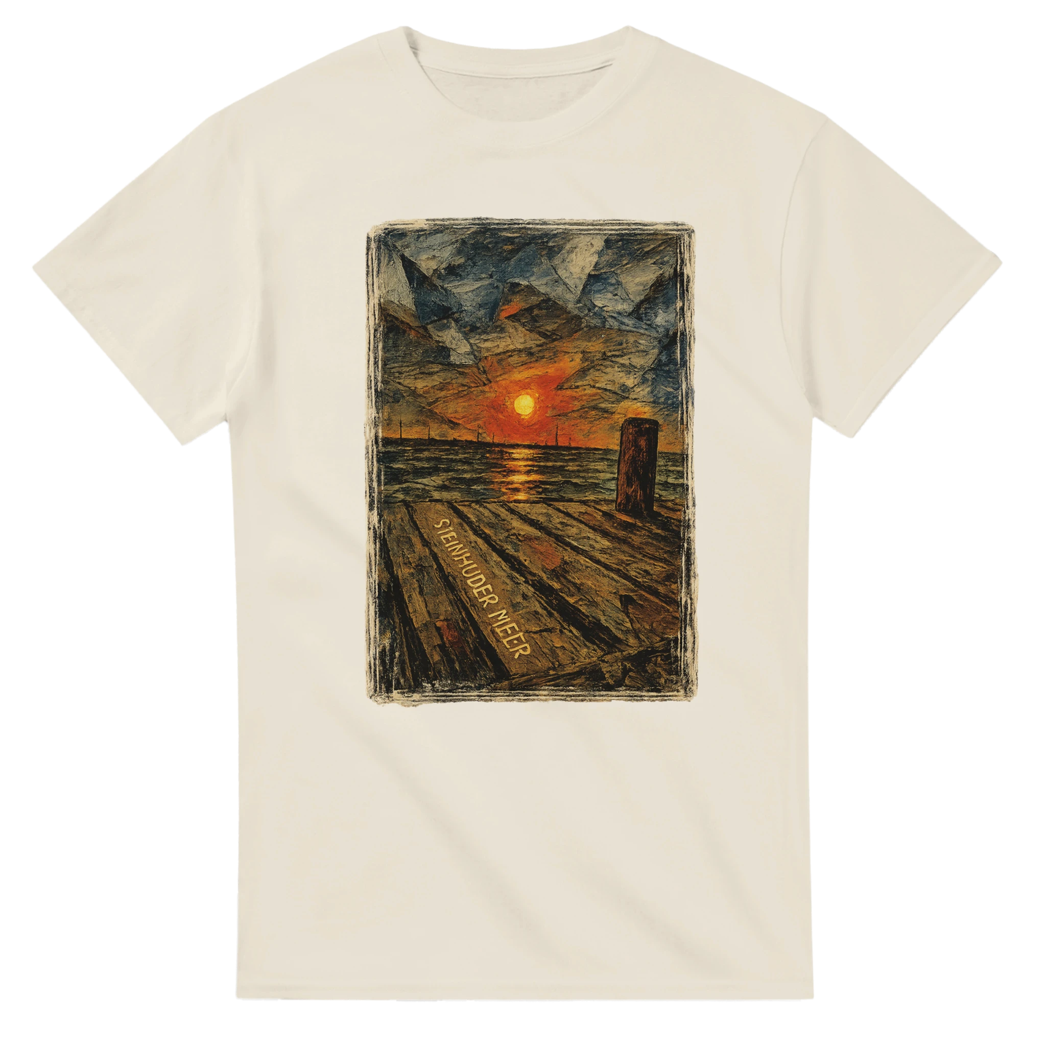 T-Shirt in Natur mit Motiv „Steinhuder Meer Kunst“