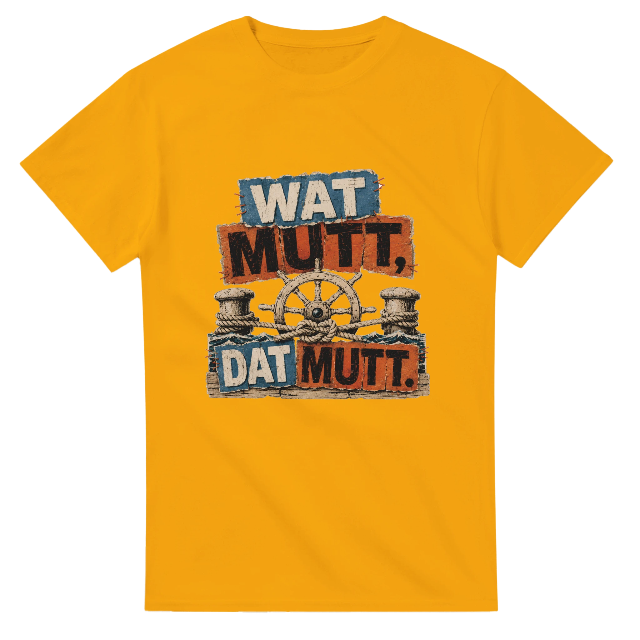 T-Shirt in Weiß mit Motiv „Wat Mutt, Dat Mutt.“