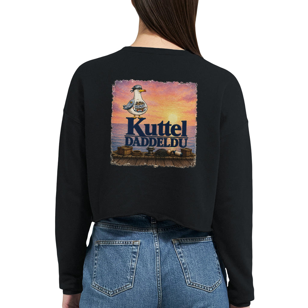 Damen-Pullover in Mauve mit Motiv „Kuttel Daddeldu“