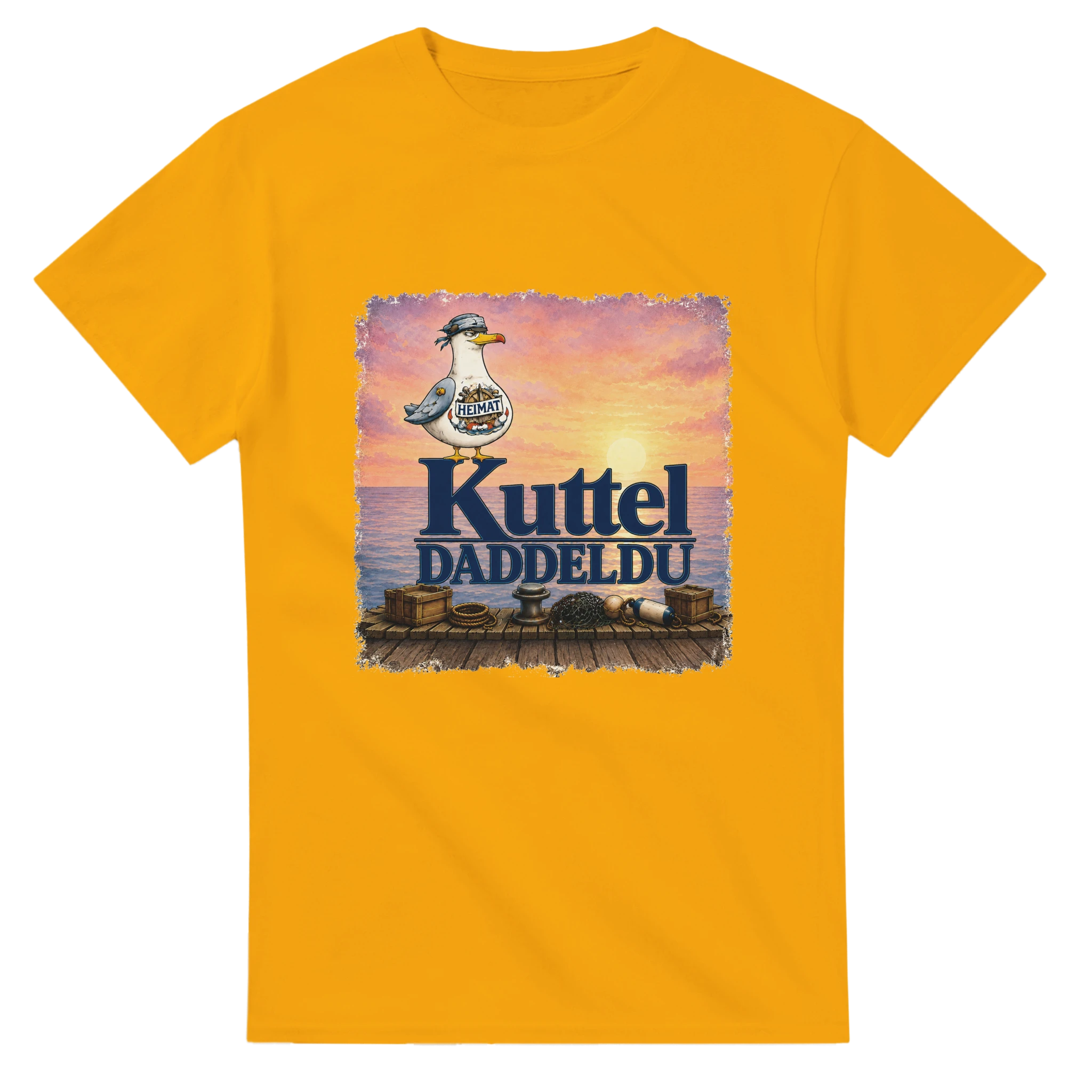 T-Shirt in Natur mit Motiv „Kuttel Daddeldu“