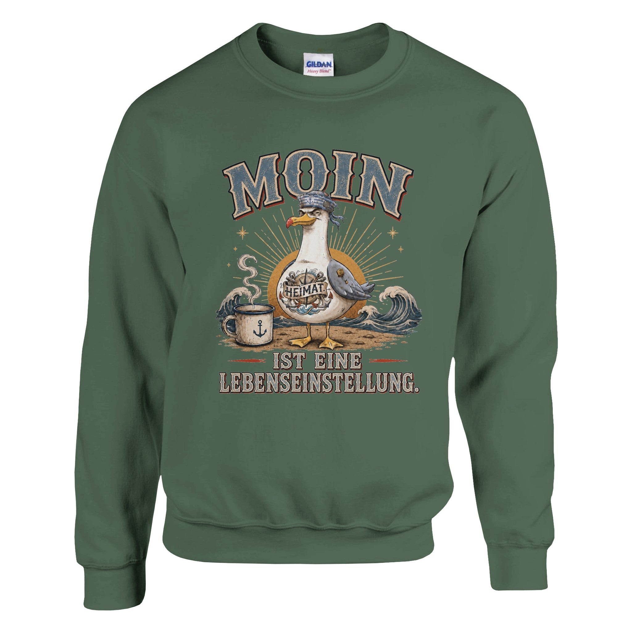 Pullover in Weiß mit Motiv „Mehr Gesabbel braucht keiner“