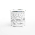 Weiße Emaille-Tasse, 350 ml
